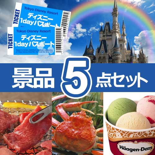 ディズニーリゾート ペアチケット　人気景品5点セット A