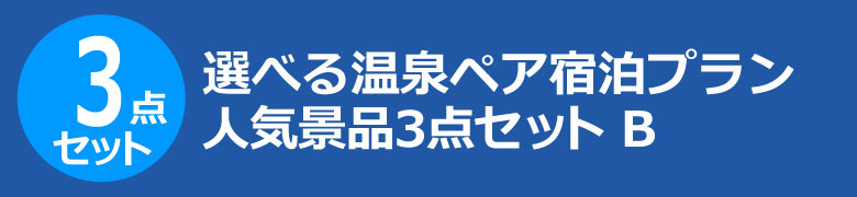 選べる温泉ペア宿泊プラン　人気景品3点セット B