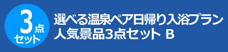 選べる温泉ペア日帰り入浴プラン　人気景品3点セット B