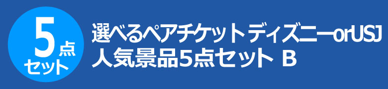 選べるペアチケット ディズニーorUSJ 人気景品5点セット B
