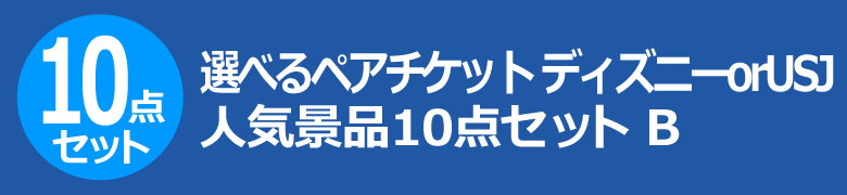 選べるペアチケット ディズニーorUSJ 人気景品10点セット B