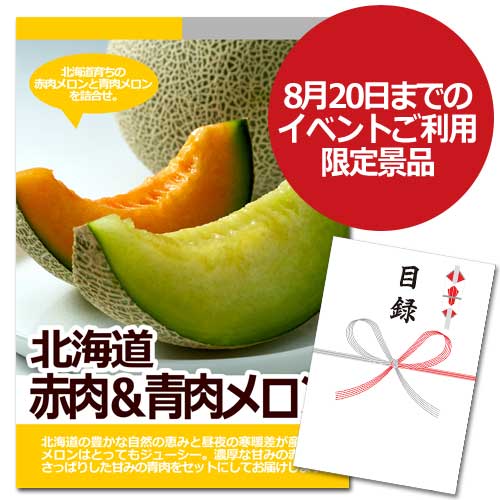 北海道 赤肉&青肉メロンセット【A3パネル・目録付】